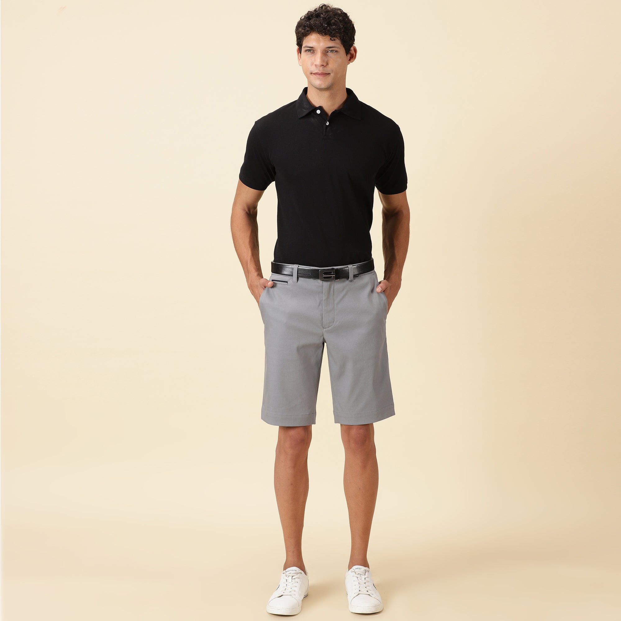 Tapered Fit Chino Shorts - Frost Grey