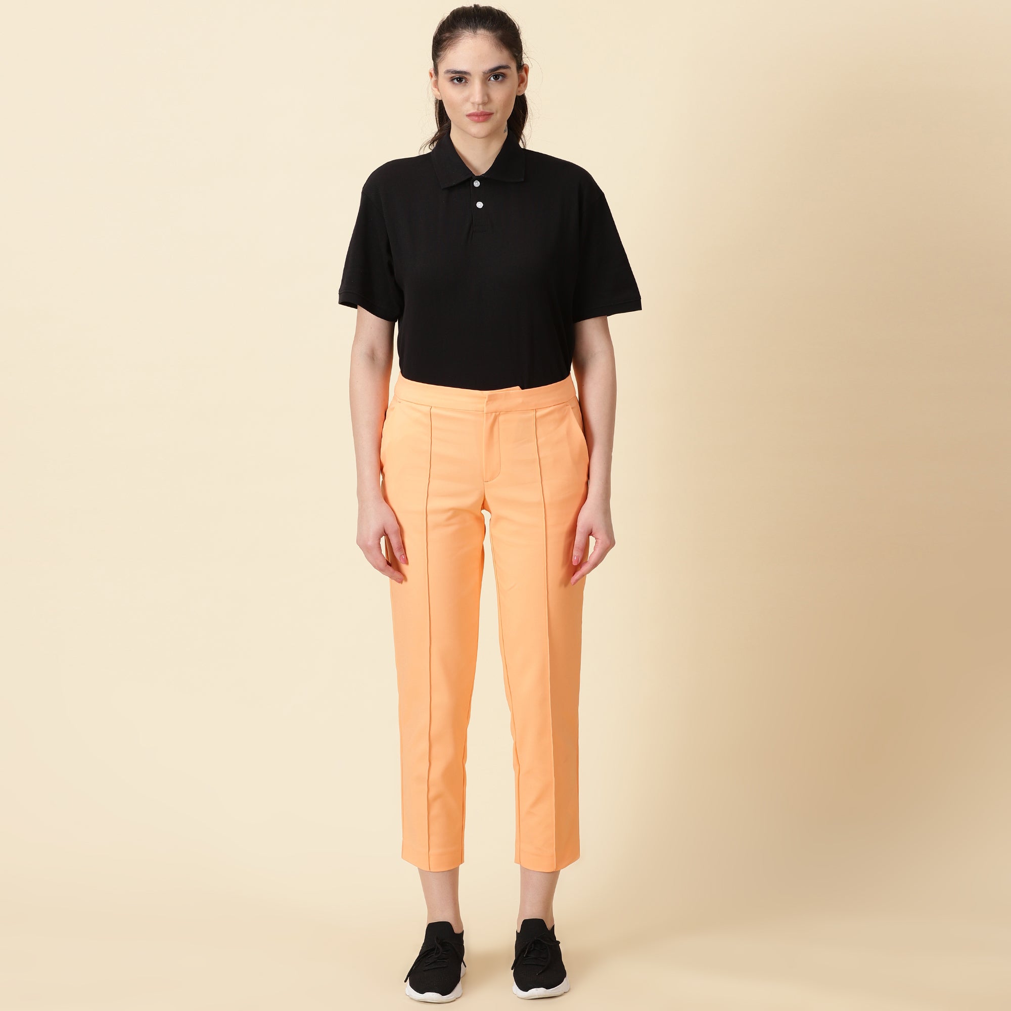 Slim Fit Golf Pants - Peach Orange