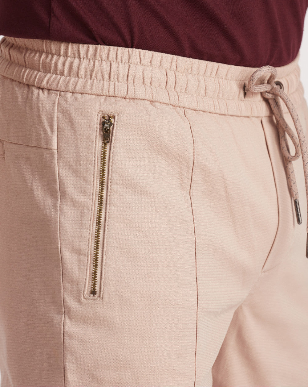 Tapered Fit Pintuck Joggers - Latte