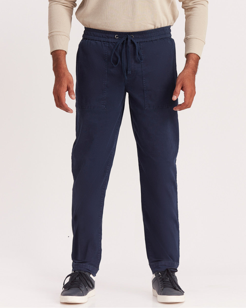 Tapered Fit Casual Joggers - Navy