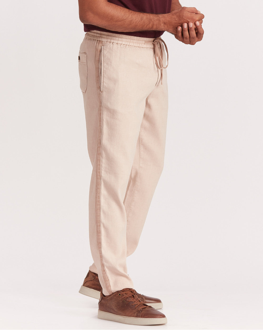 Tapered Fit Comfort Pants - Latte