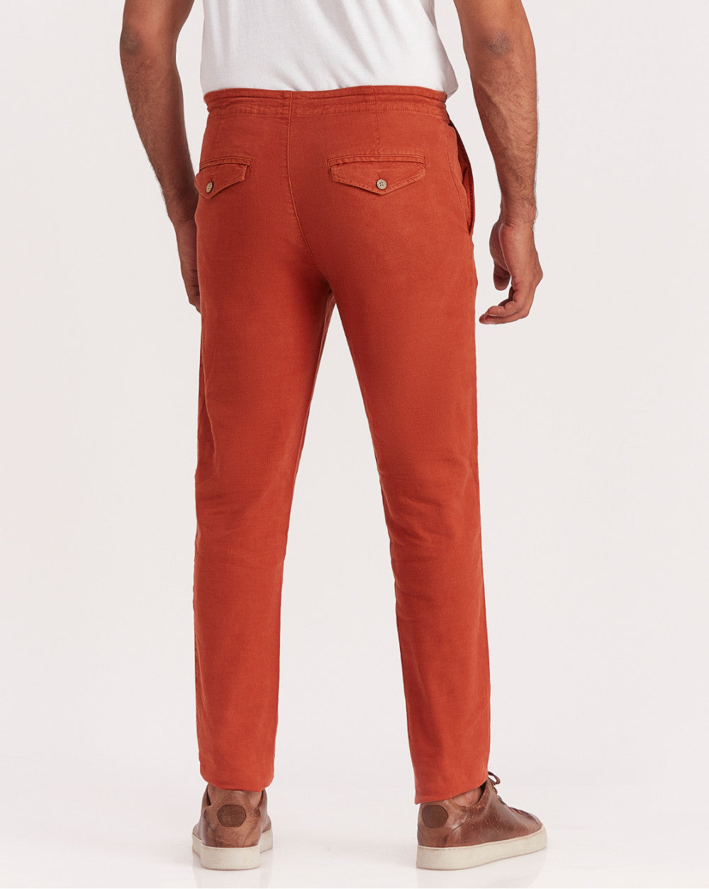 Tapered Fit Lounge Style Joggers - Rust