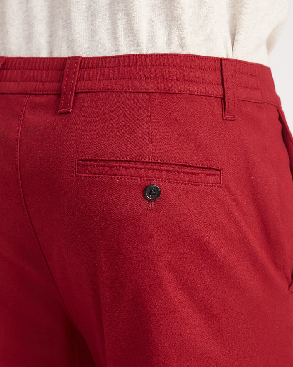 Slim Fit Elasticized Crossover Chinos - Carmine Red
