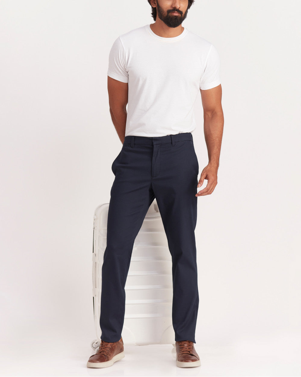 Tapered Fit Luxe Chinos - Navy