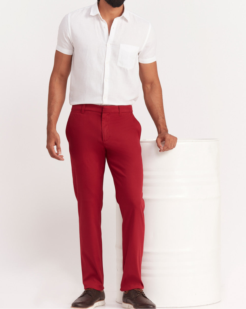 Tapered Fit Luxe Chinos - Carmine Red