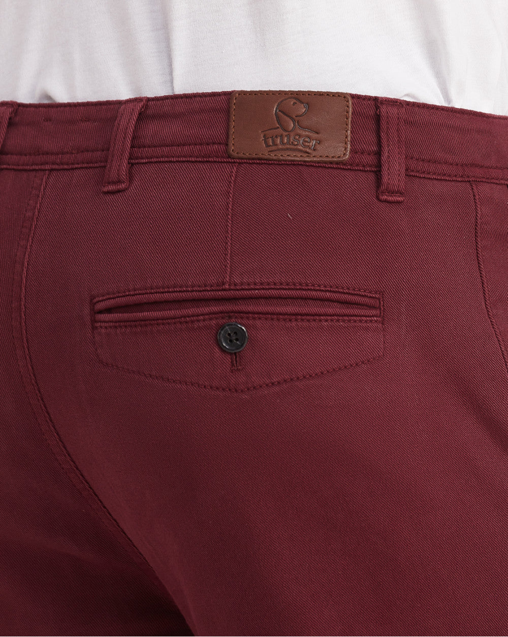 Regular Fit Garment Dyed Chinos - Maroon
