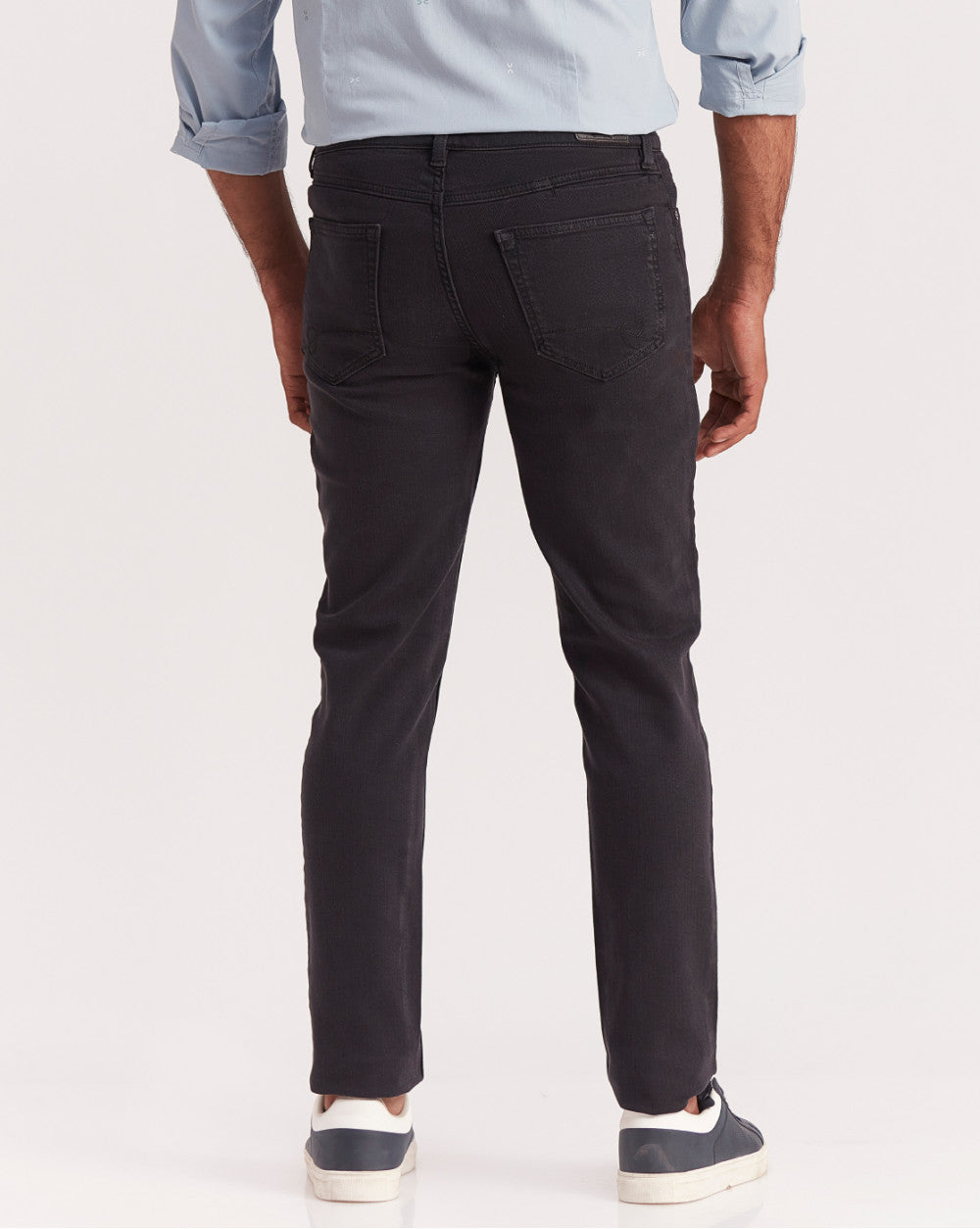Slim Fit Six-Pocket Coloured Denims - Jet Black