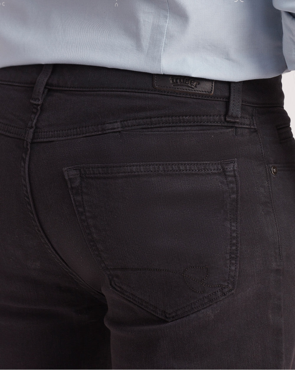 Slim Fit Six-Pocket Coloured Denims - Jet Black