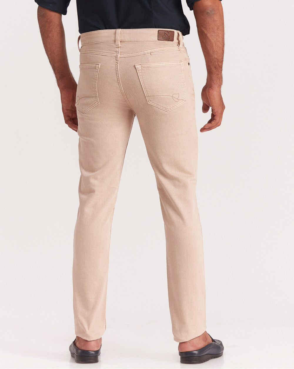 Slim Fit Six-Pocket Coloured Denims - Latte