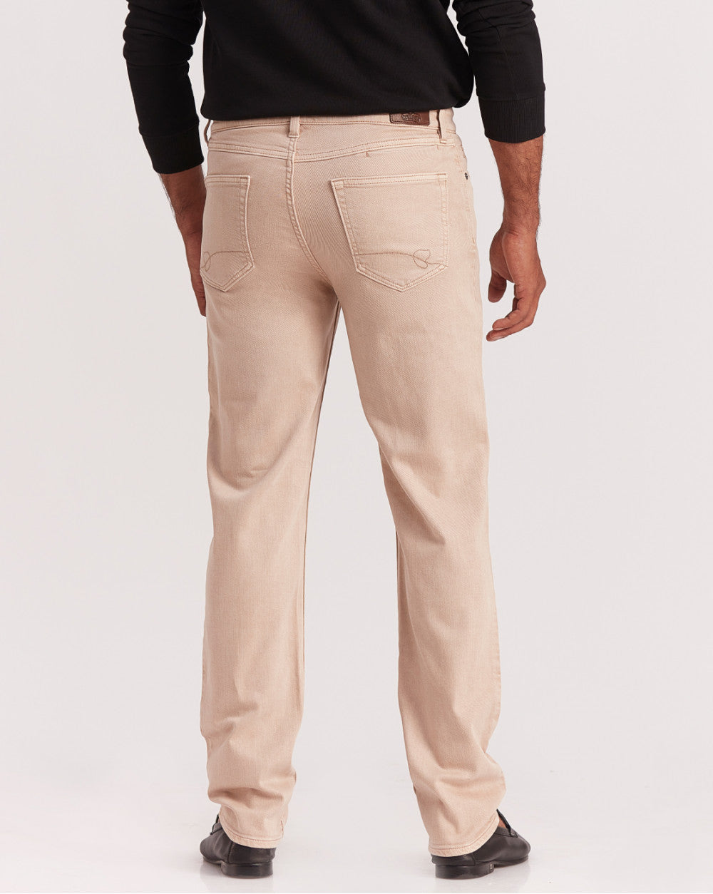 Straight Fit Six-Pocket Coloured Denims - Latte