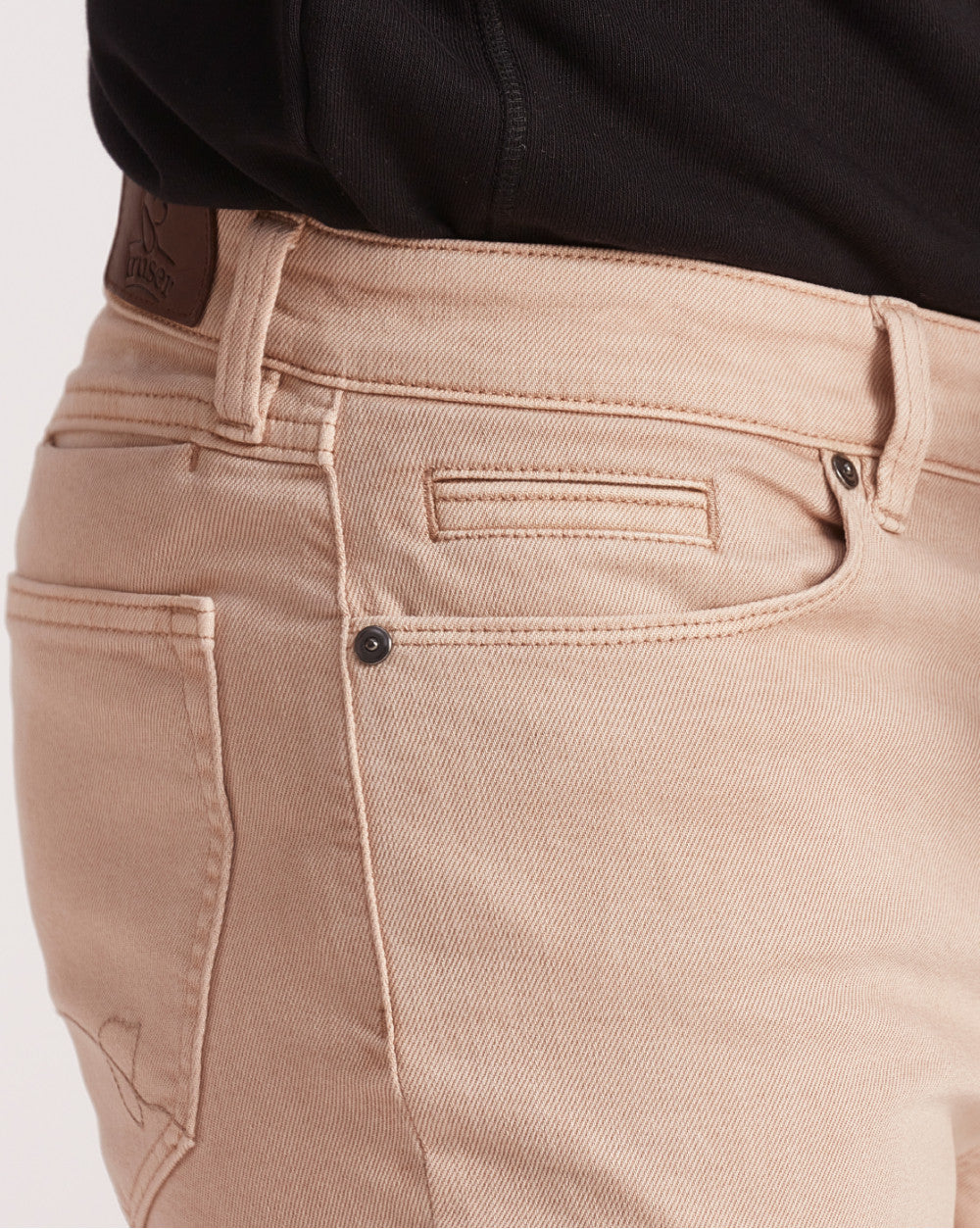 Straight Fit Six-Pocket Coloured Denims - Latte