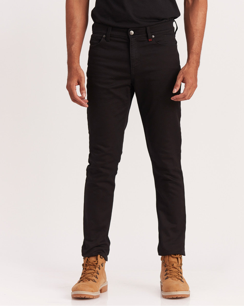 Skinny Fit Five-Pocket Urban Pants - Jet Black