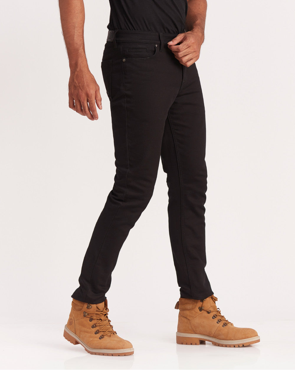 Skinny Fit Five-Pocket Urban Pants - Jet Black