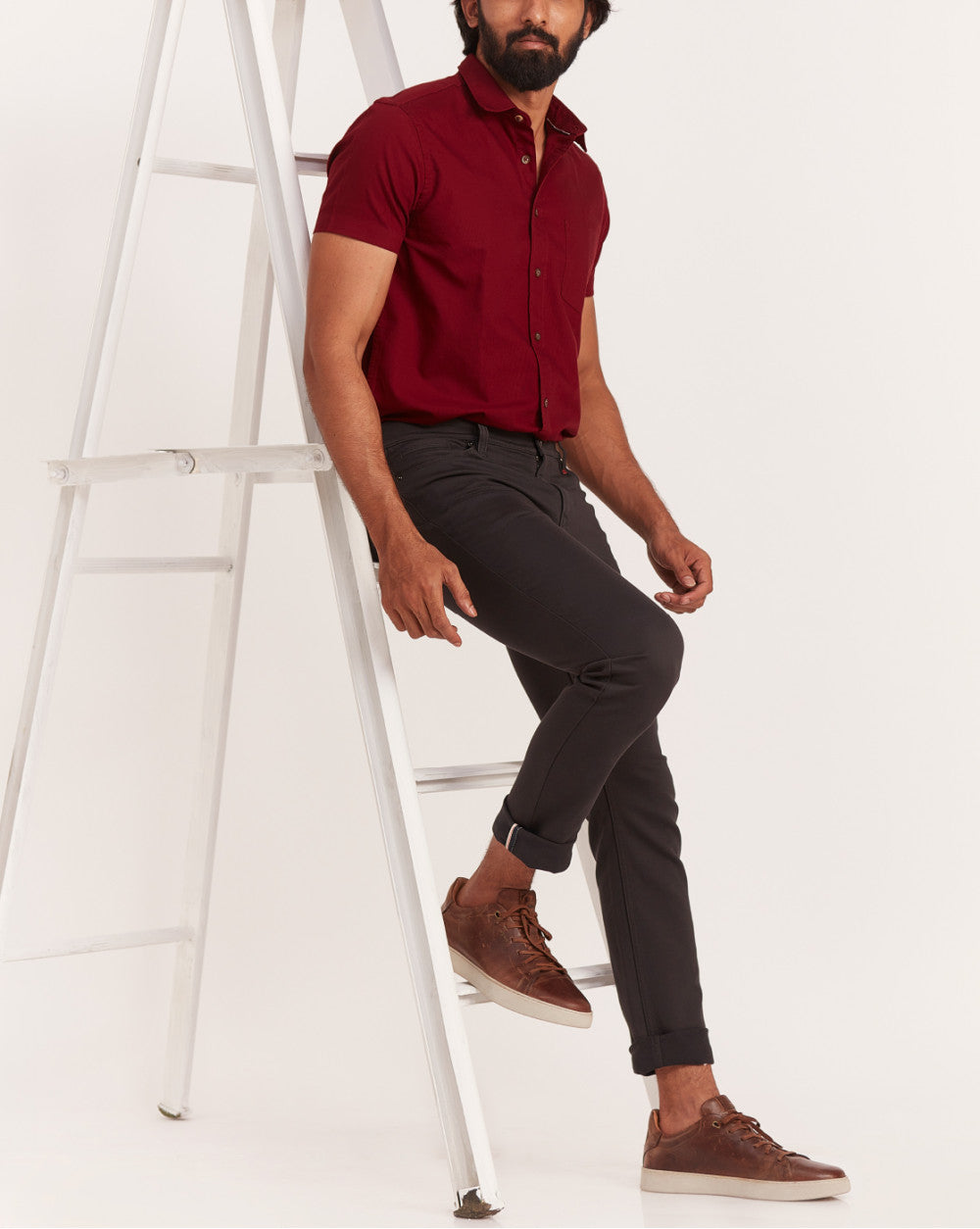Slim Fit Five-Pocket Urban Pants - Dark Grey