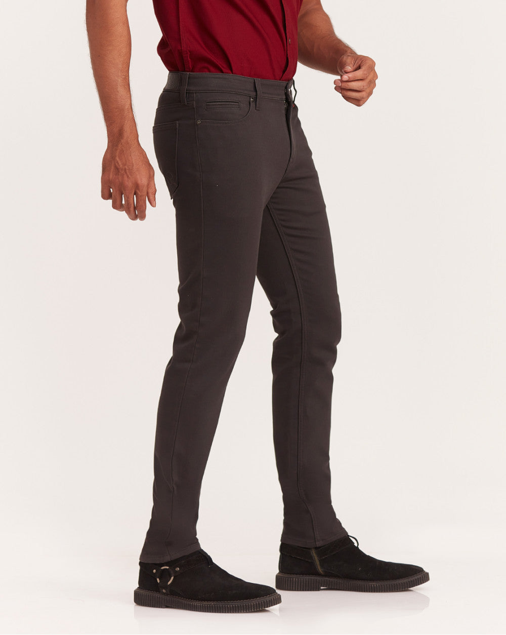 Slim Fit Five-Pocket Urban Pants - Dark Grey