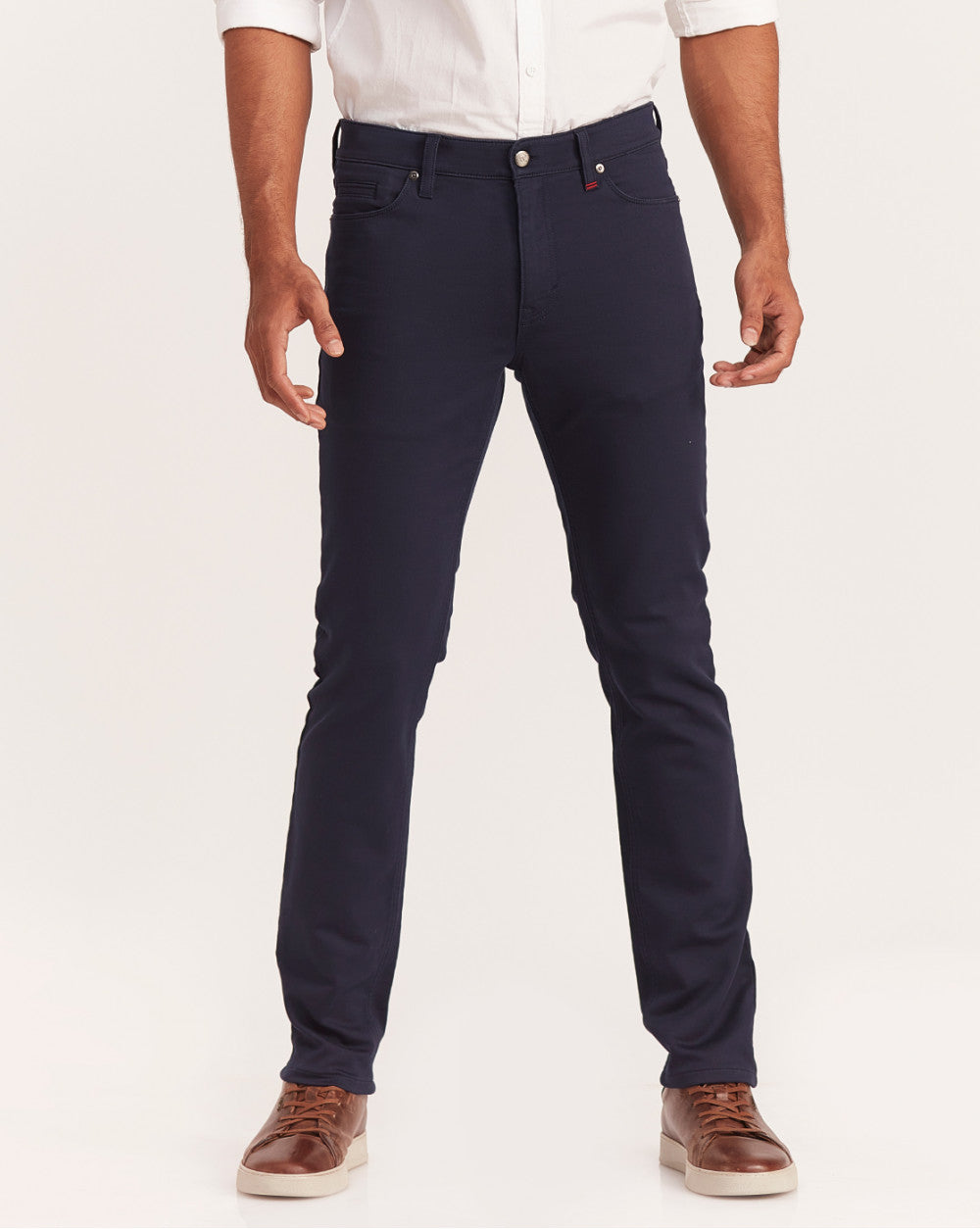 Slim Fit Five-Pocket Urban Pants - Navy