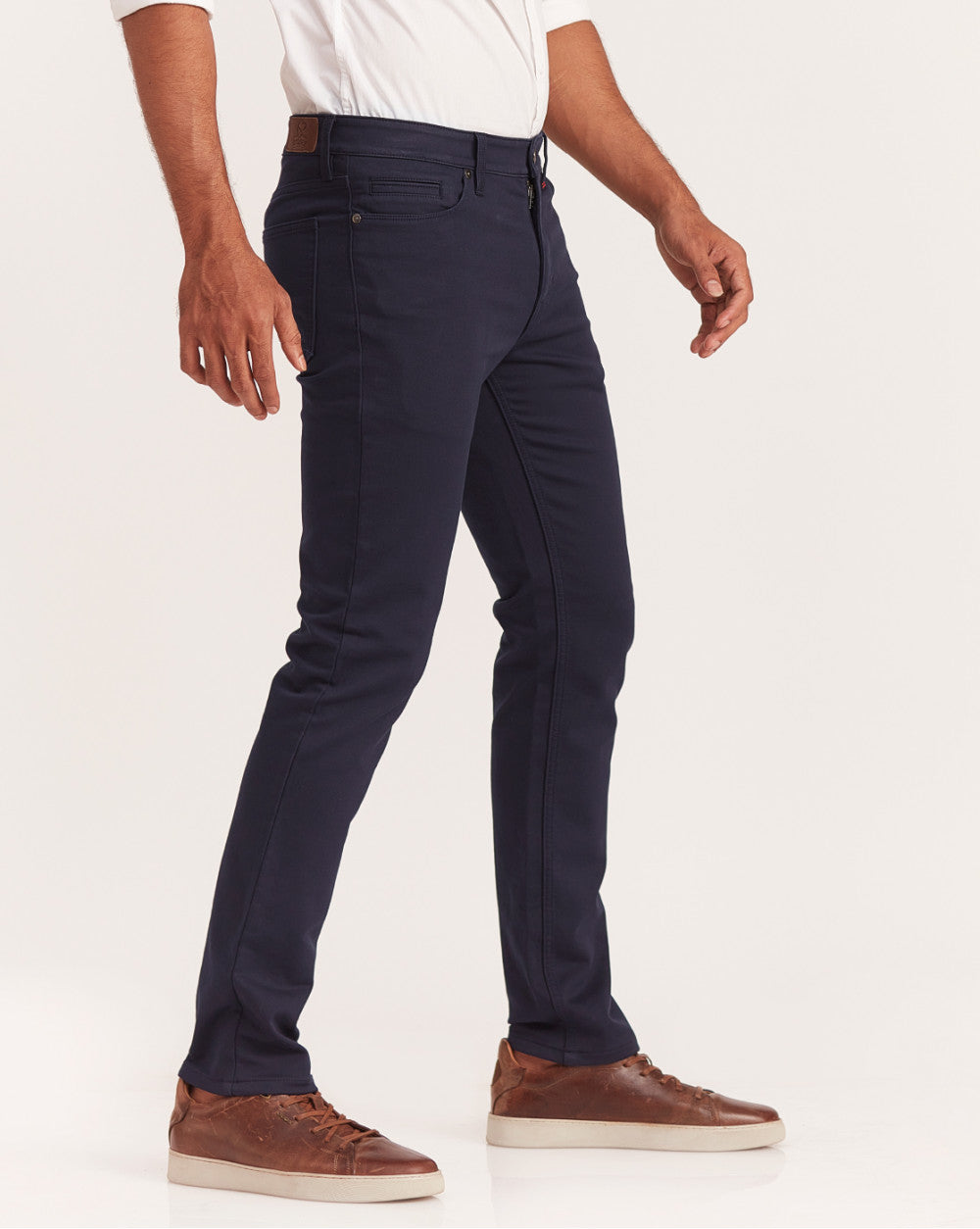 Slim Fit Five-Pocket Urban Pants - Navy