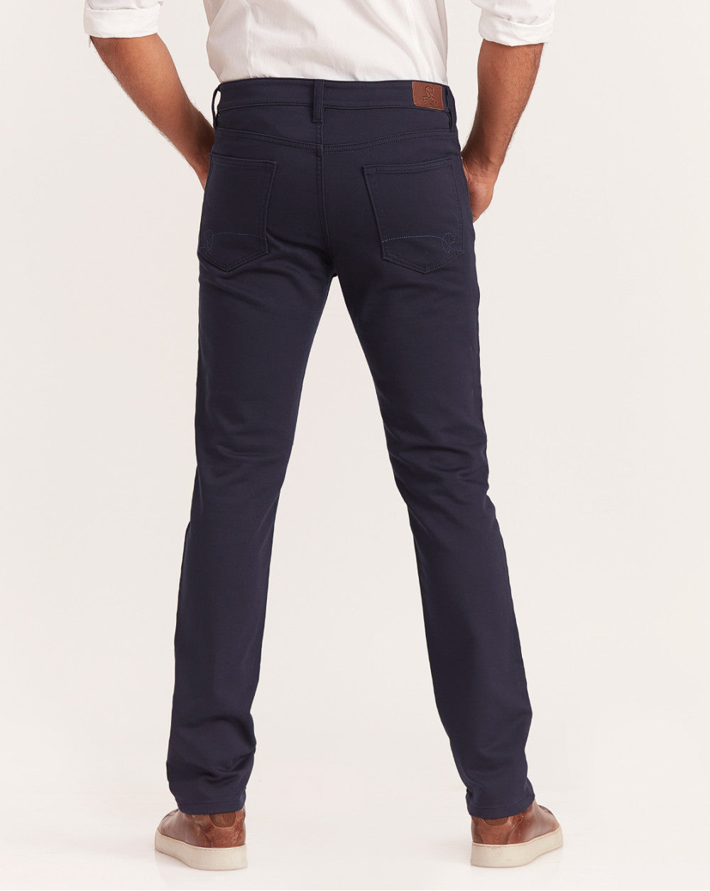 Slim Fit Five-Pocket Urban Pants - Navy