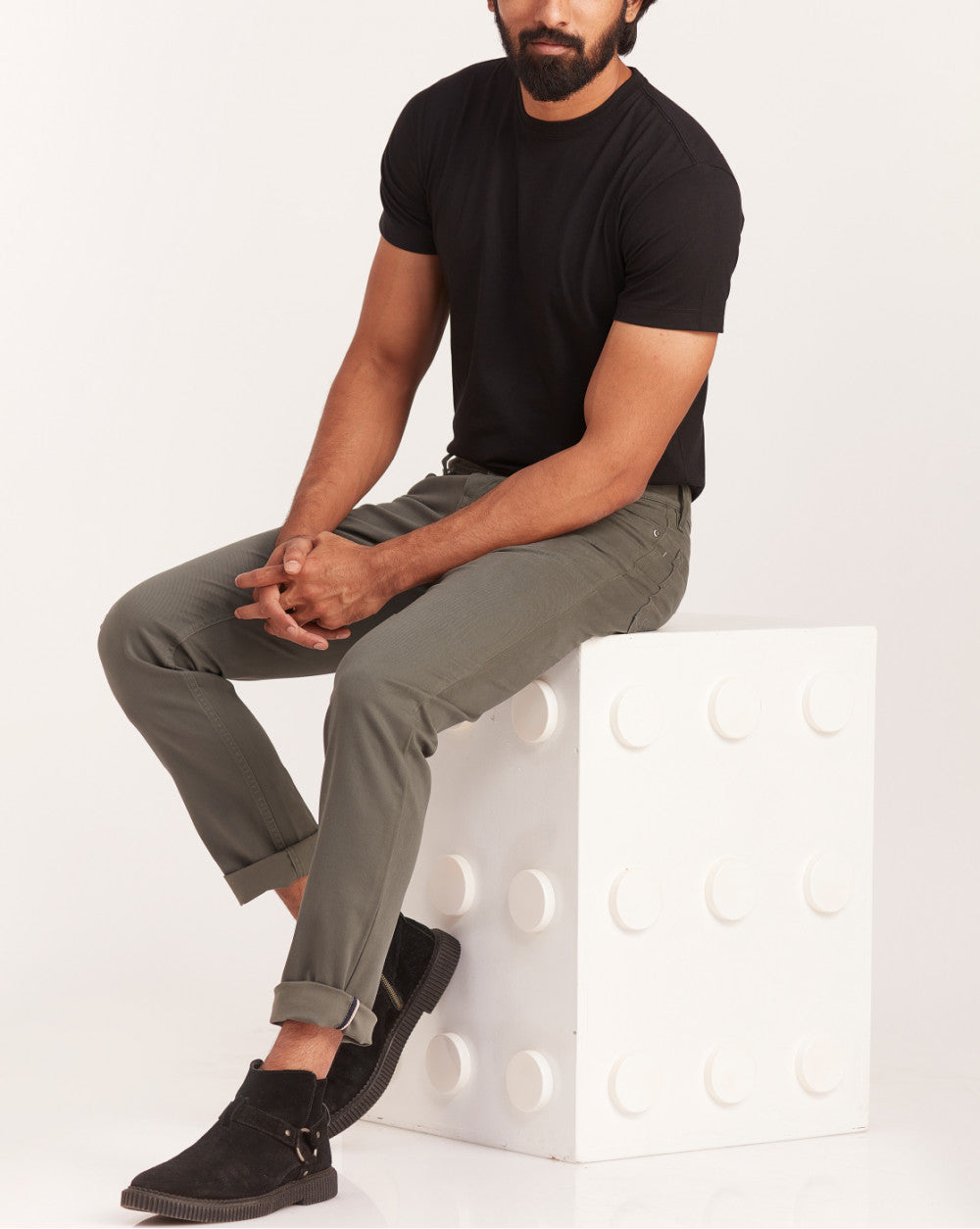 Slim Fit Five-Pocket Luxe Pants - Hunter Green