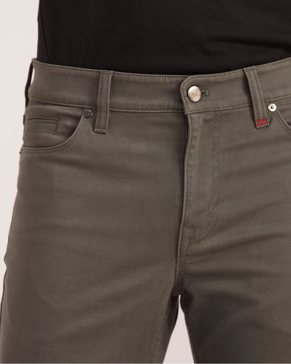 Slim Fit Five-Pocket Luxe Pants - Hunter Green
