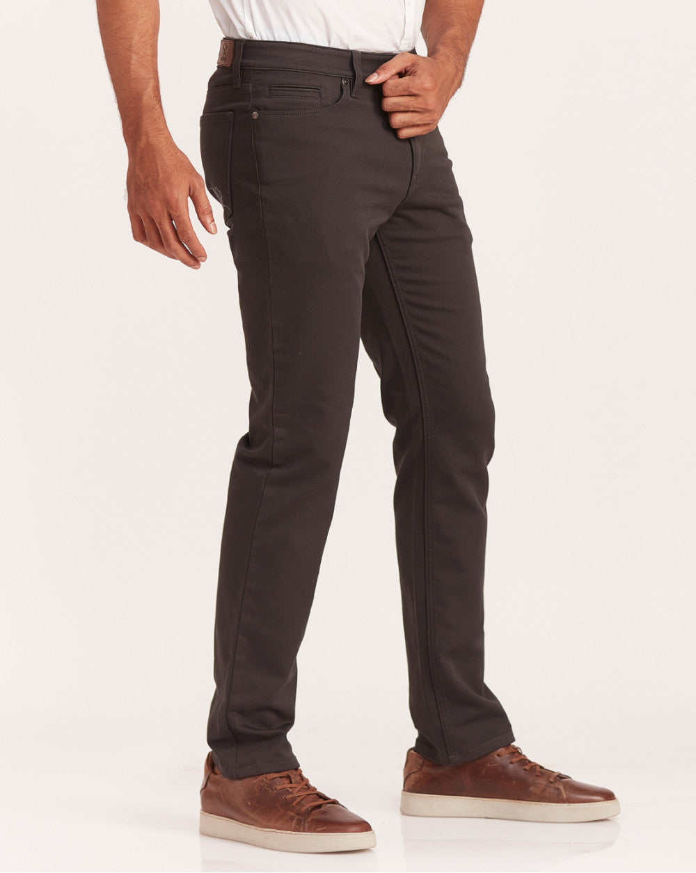 Straight Fit Five-Pocket Urban Pants - Dark Grey