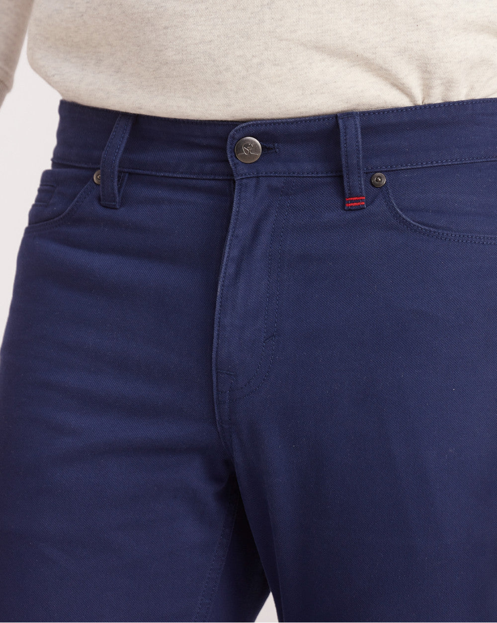 Straight Fit Five-Pocket Luxe Pants - Bright Navy