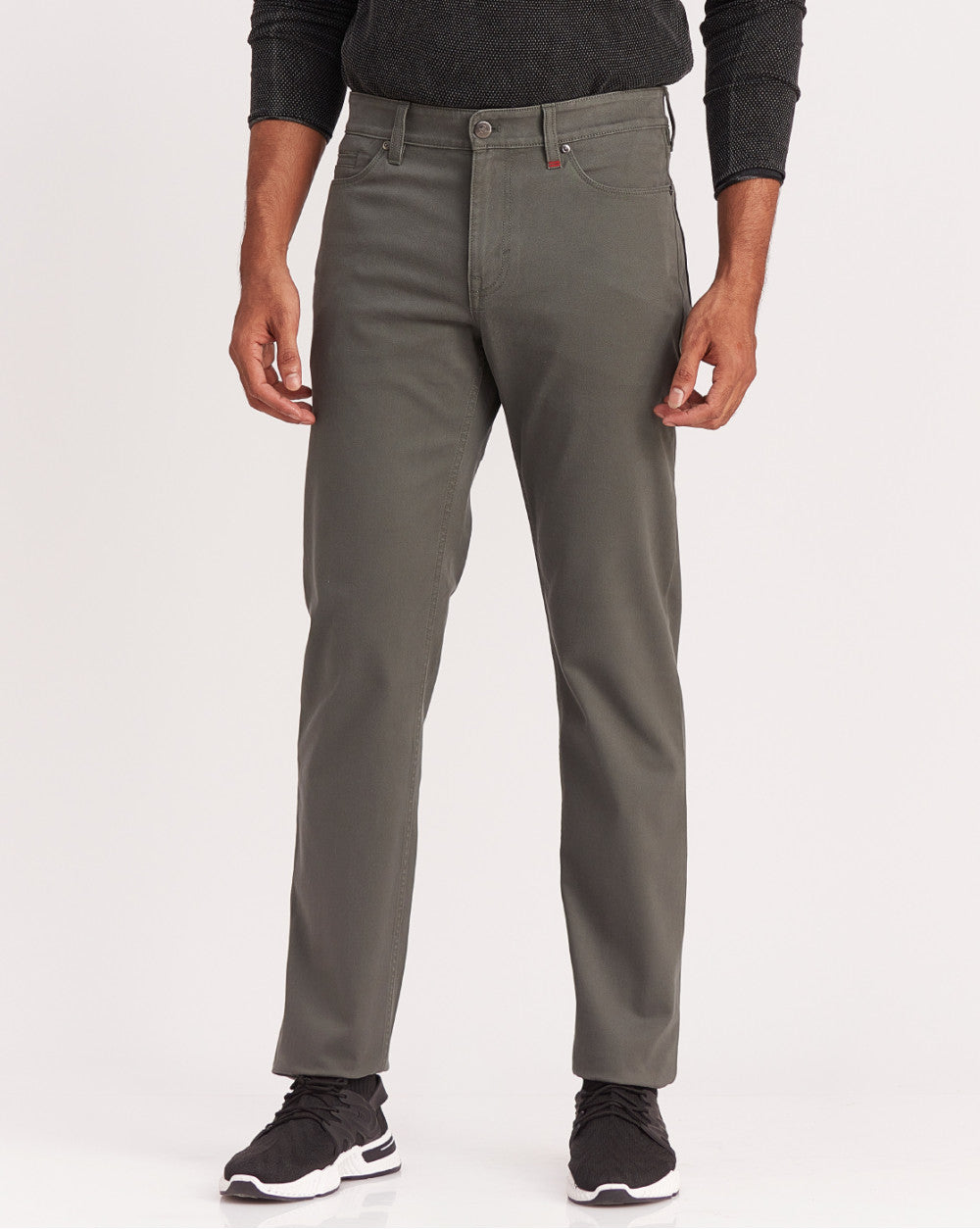 Straight Fit Five-Pocket Luxe Pants - Hunter Green