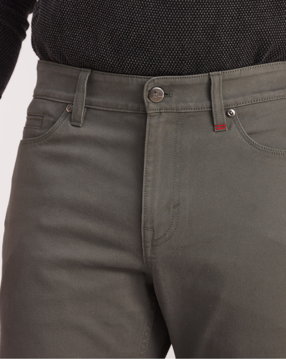 Straight Fit Five-Pocket Luxe Pants - Hunter Green