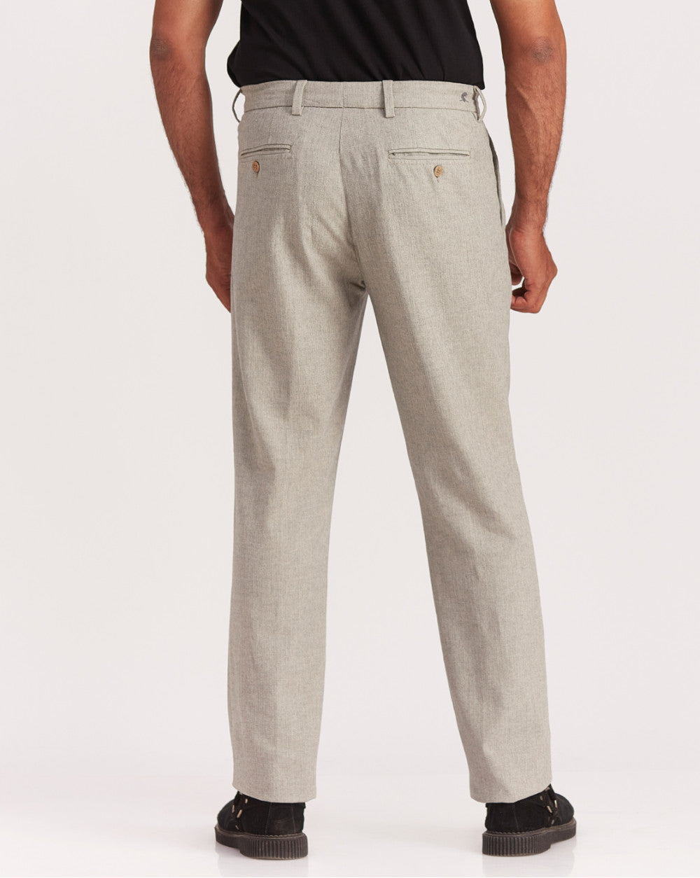Double Pleated Relaxed Fit Trousers - Grey