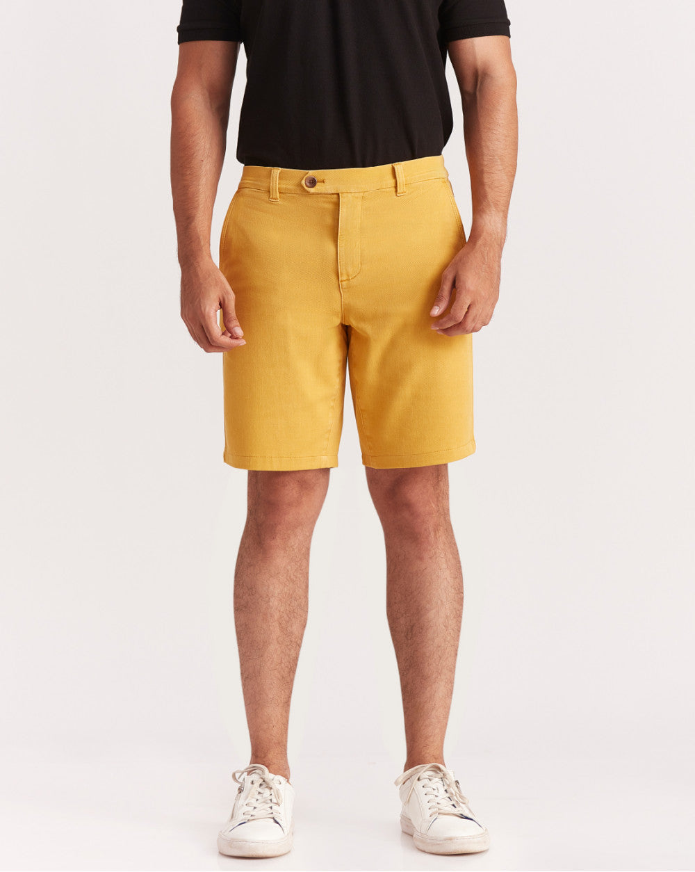 Garment Dyed Elasticized Shorts - Golden Yellow