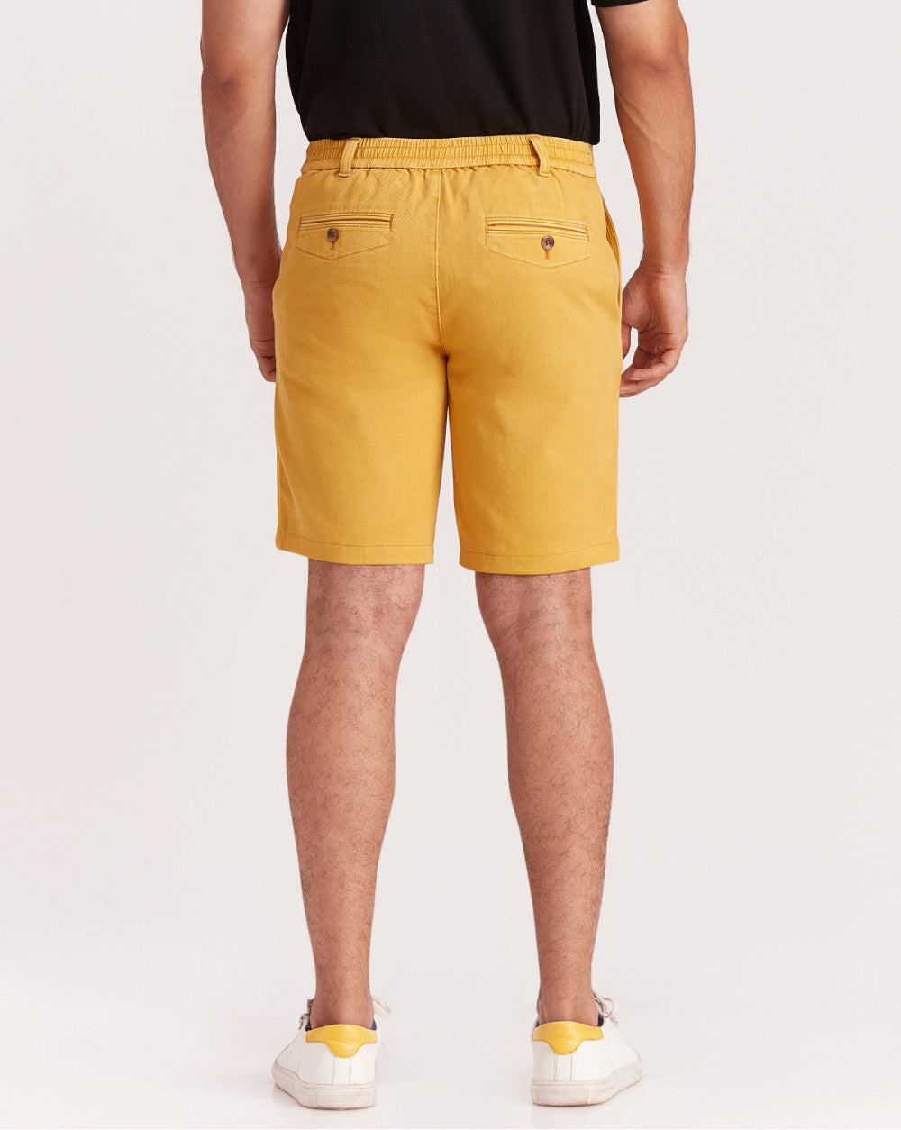 Garment Dyed Elasticized Shorts - Golden Yellow