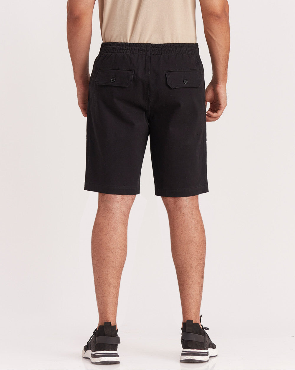 Regular Fit Comfort Elasticized Pull-On Shorts - Jet Black