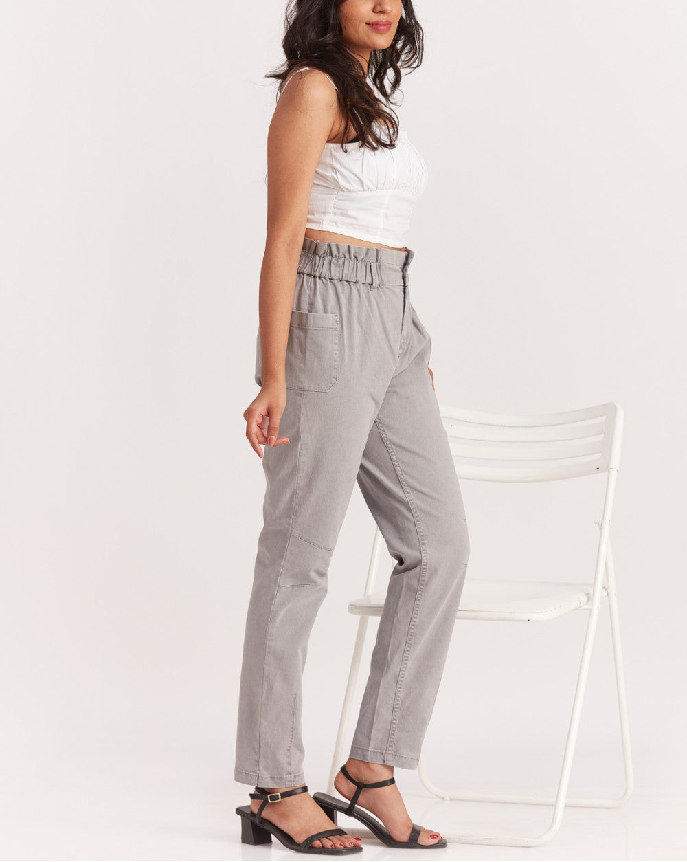Tapered Fit Tapered Super Stretch Pants - Soft Grey