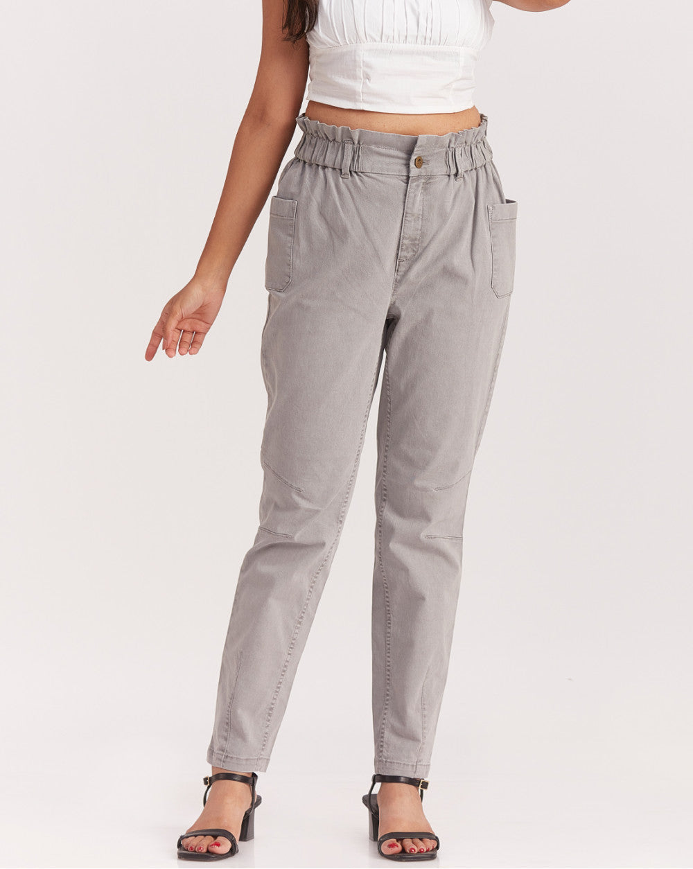 Tapered Fit Tapered Super Stretch Pants - Soft Grey