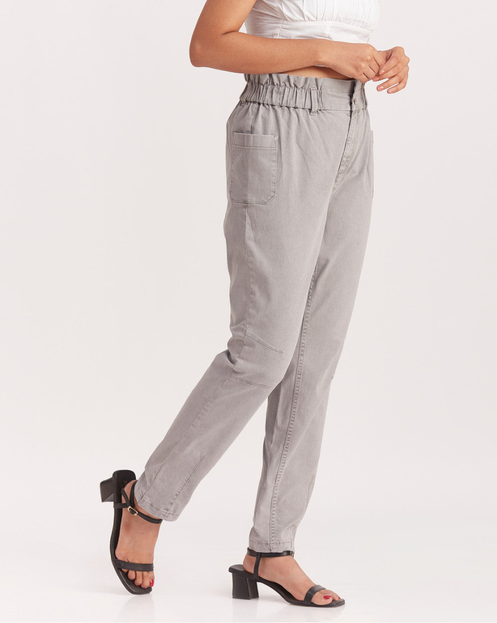 Tapered Fit Tapered Super Stretch Pants - Soft Grey
