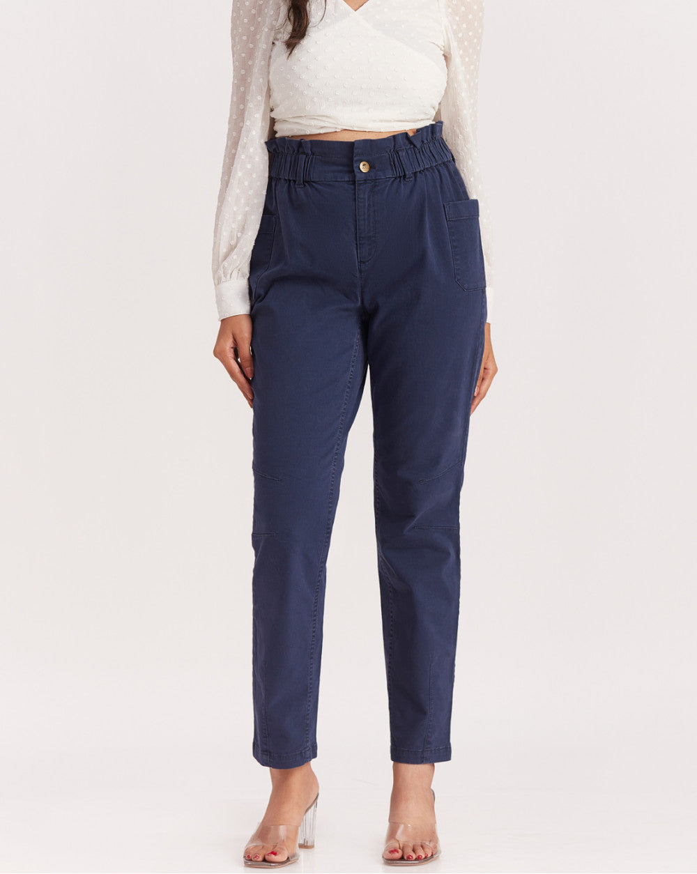 Tapered Fit Tapered Super Stretch Pants - Navy
