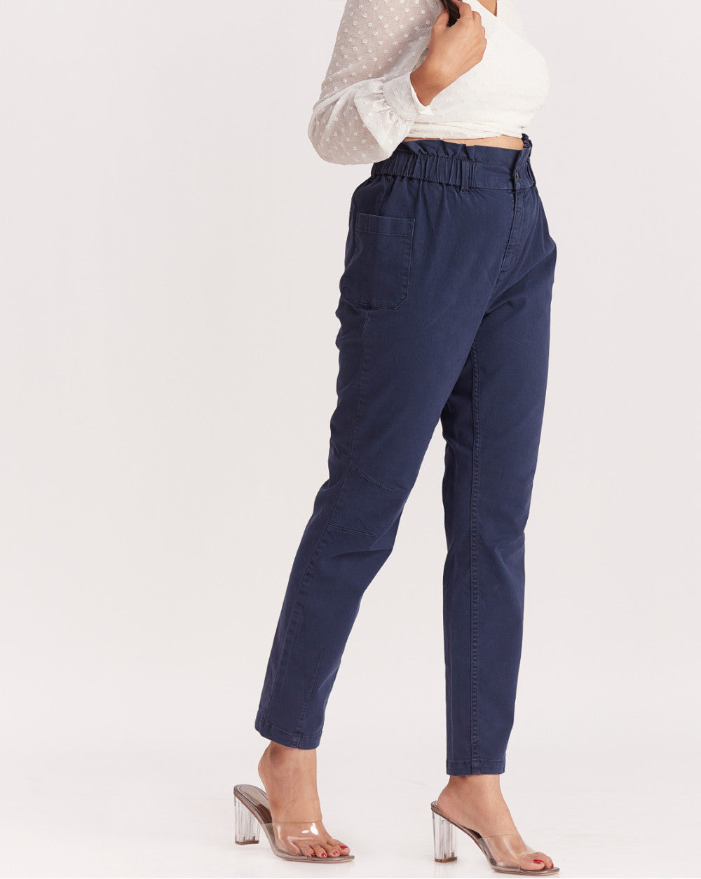 Tapered Fit Tapered Super Stretch Pants - Navy