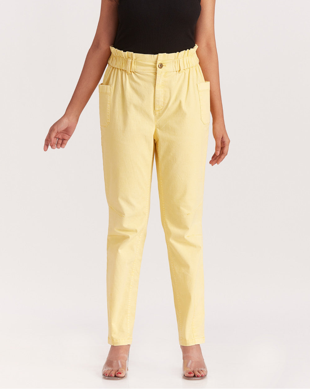 Tapered Fit Tapered Super Stretch Pants - Butter Yellow