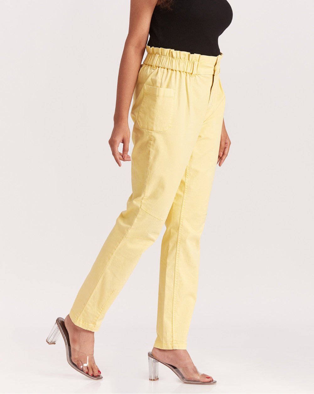 Tapered Fit Tapered Super Stretch Pants - Butter Yellow