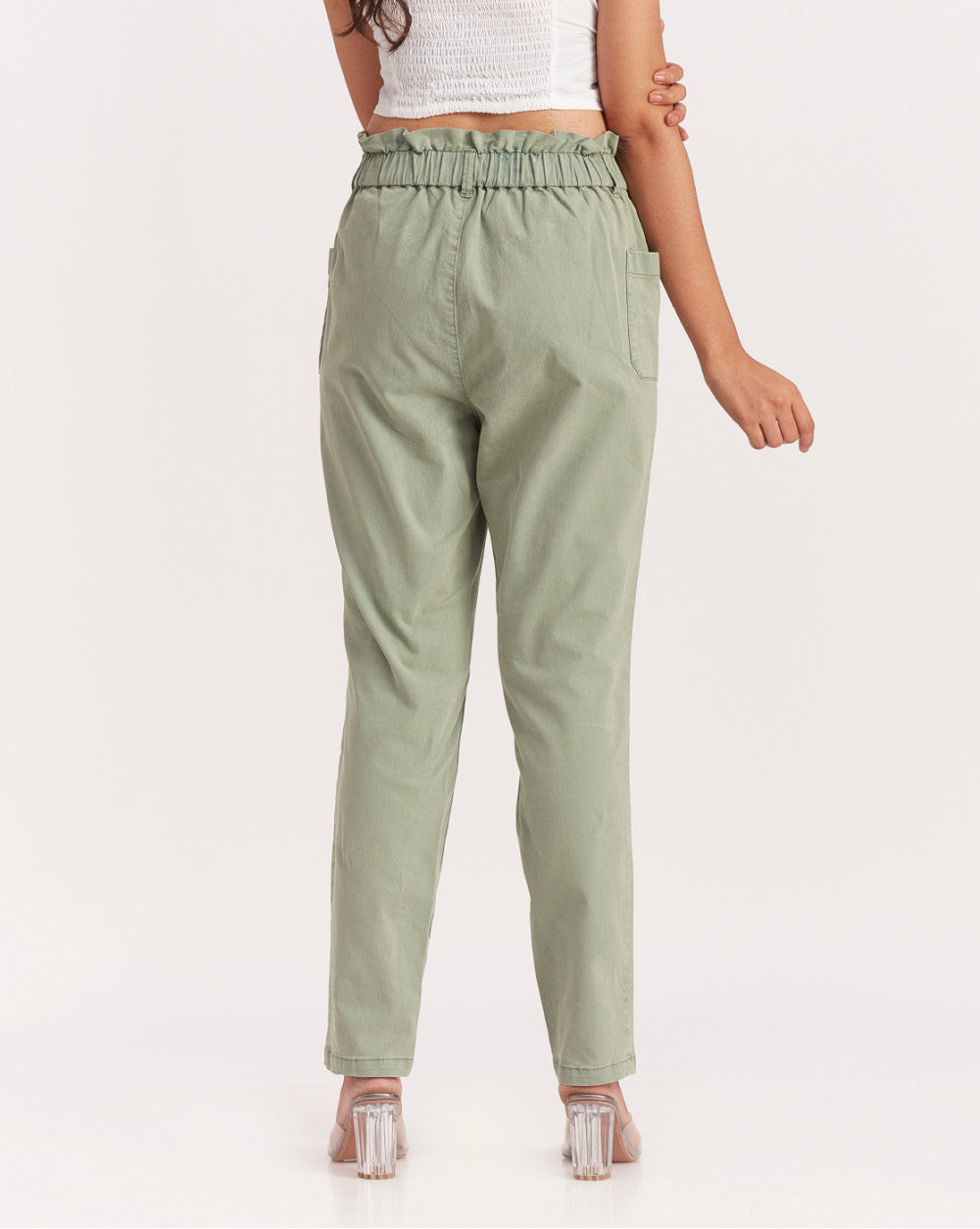 Tapered Fit Tapered Super Stretch Pants - Washed Jade
