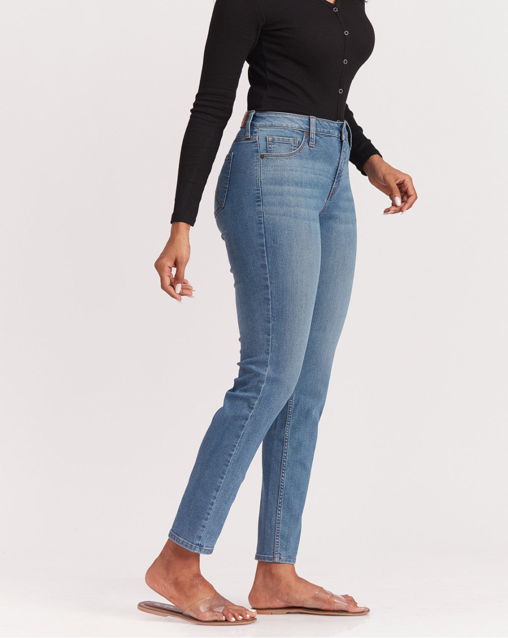 Slim Fit Mid Waist Jeans - Summer Blue