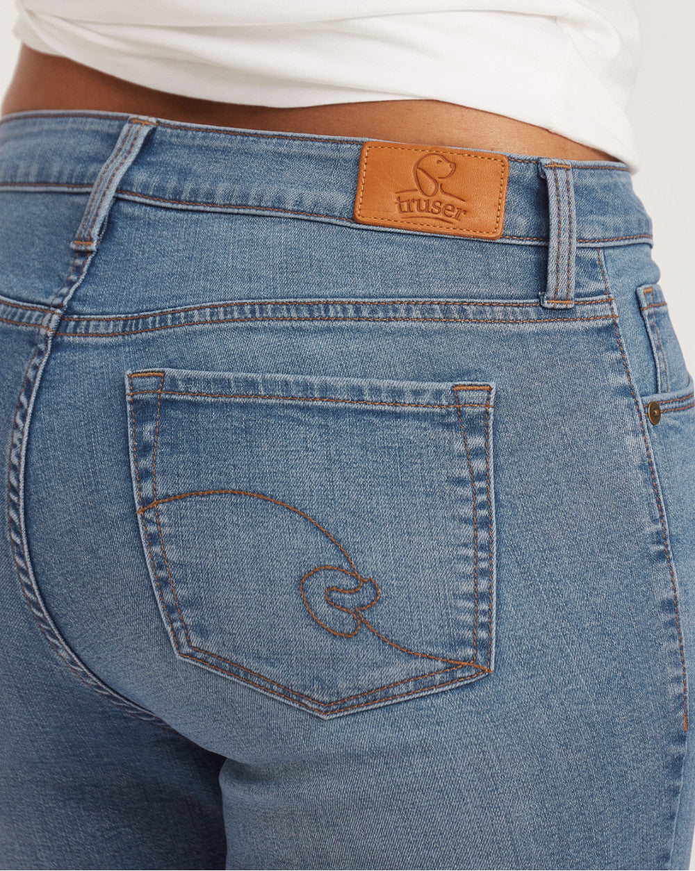 Fit And Flare Mid Waist Jeans - Summer Blue