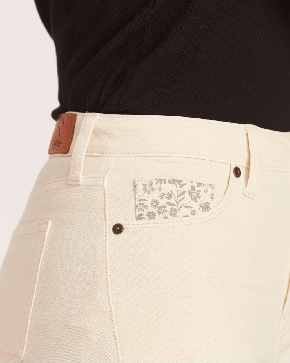 Skinny Fit High Waist Colored Jeans - Cream