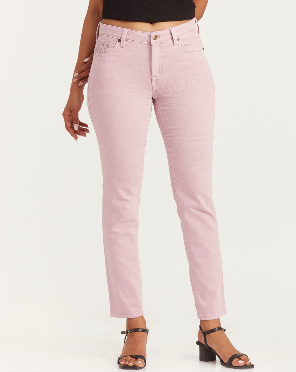 Slim Fit Mid Waist Colored Jeans - Lush Lilac