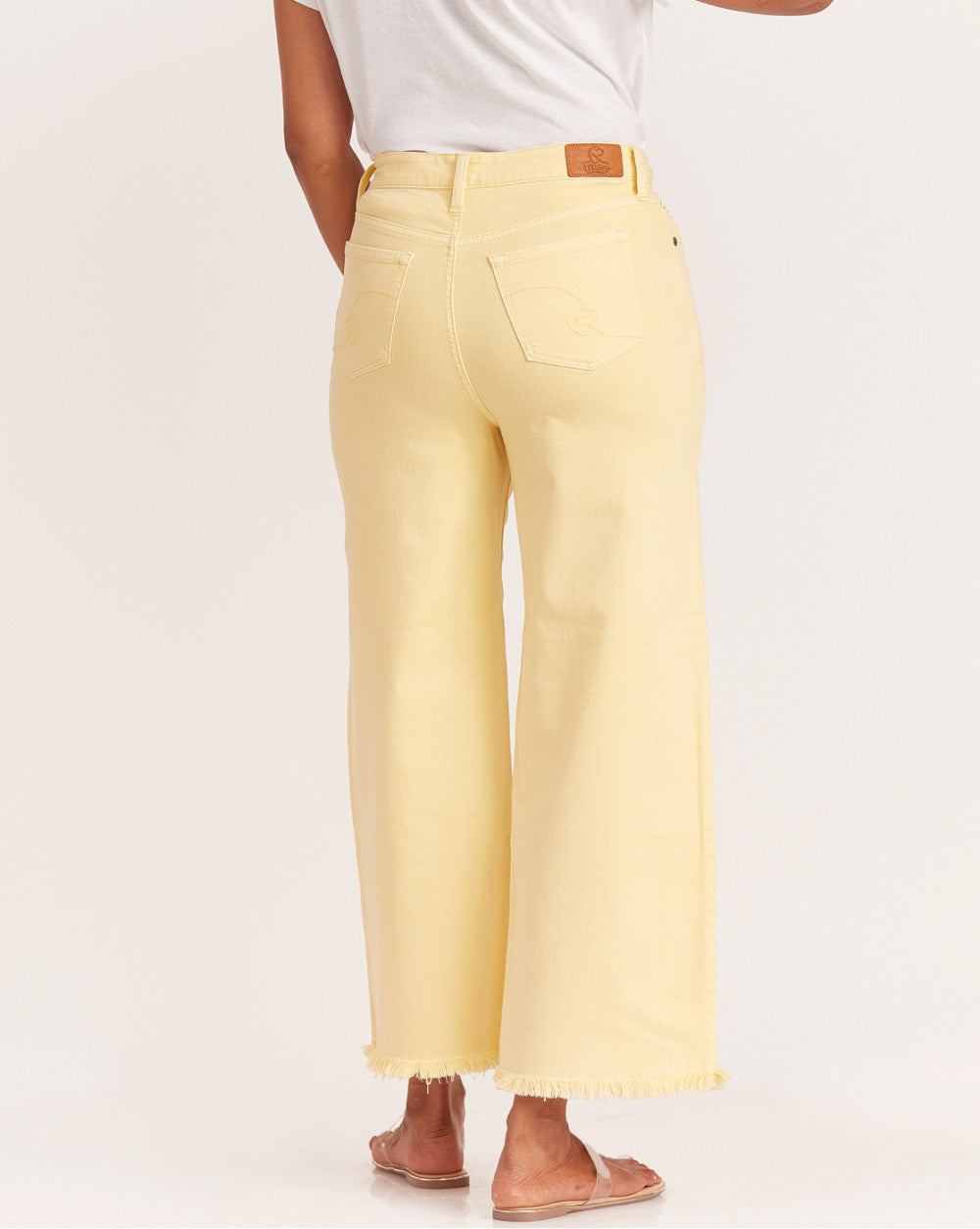 Wide Leg High Waist Colored Jeans - Daffodil Yellow