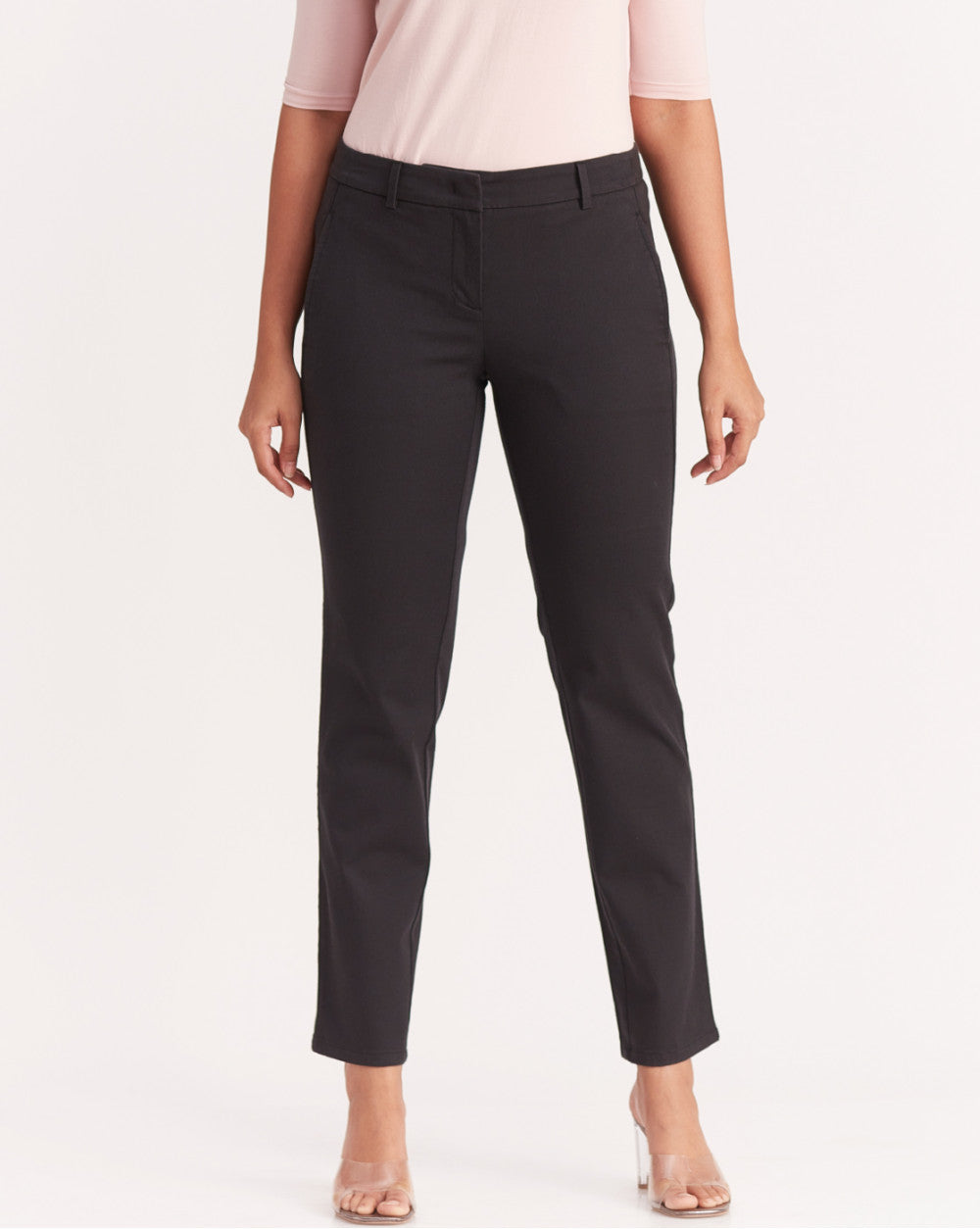 Slim Fit Side Seam Slim Pants - Jet Black