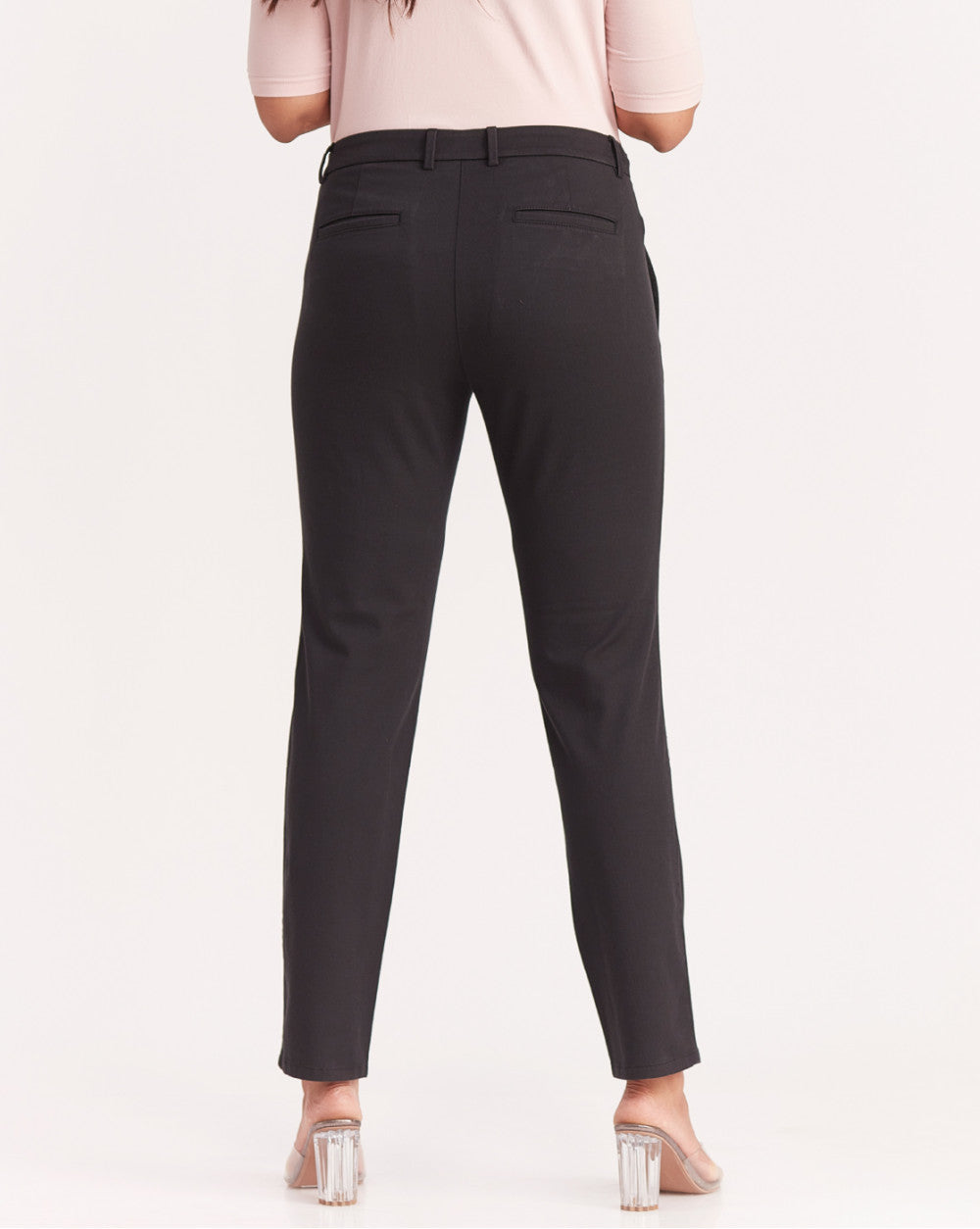 Slim Fit Side Seam Slim Pants - Jet Black