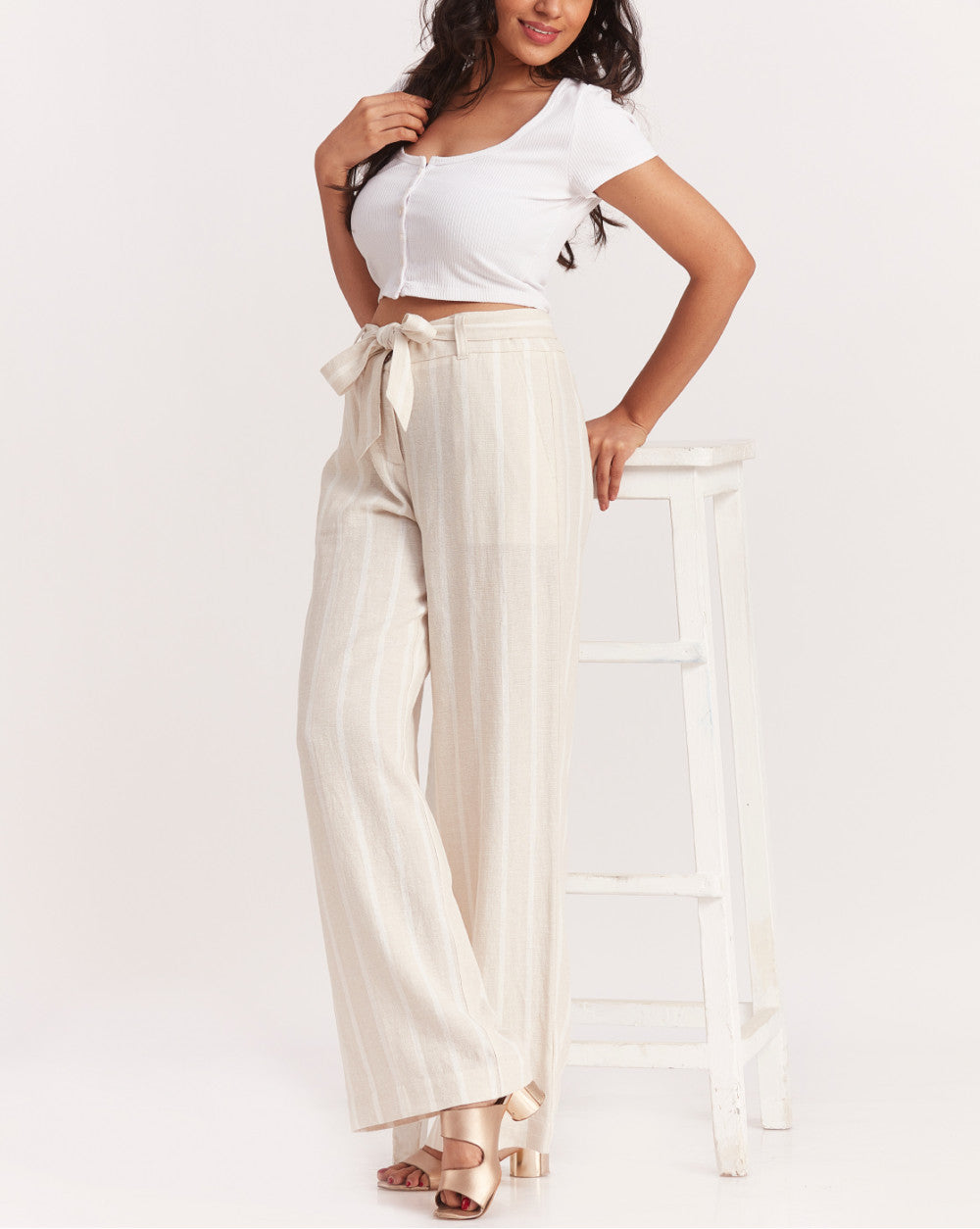 Wide Leg Rich Wide Leg Pants - Natural