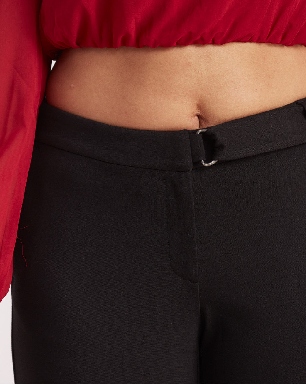 Wide Leg Ponte Knit Pants - Jet Black