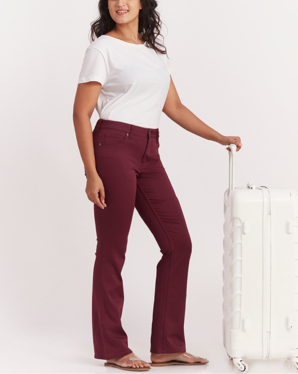 Fit And Flare & Flare Five-Pocket Pants - Grape